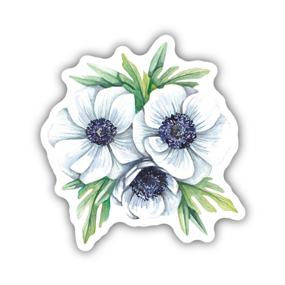 Stickers Northwest, Stickers, Art & School, 3", Blue Anemones, 521396